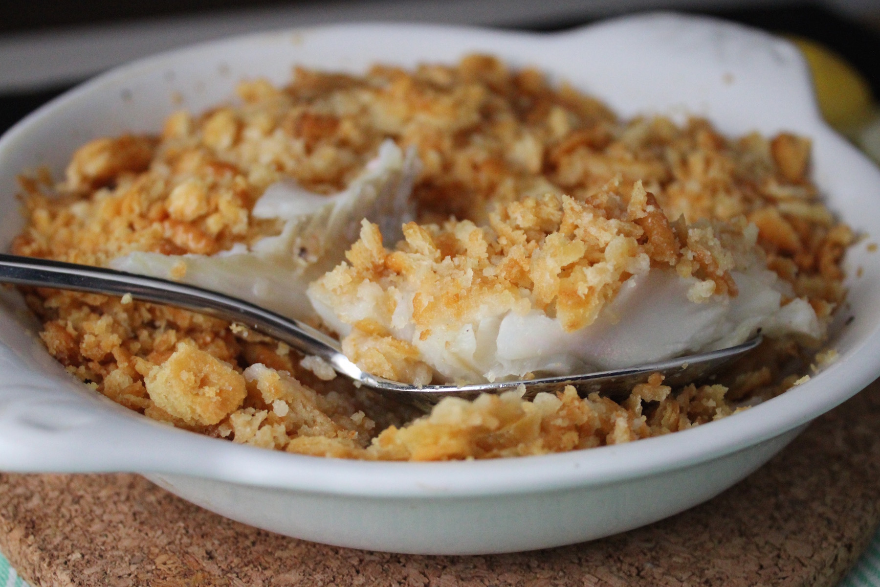 baked haddock with ritz cracker topping