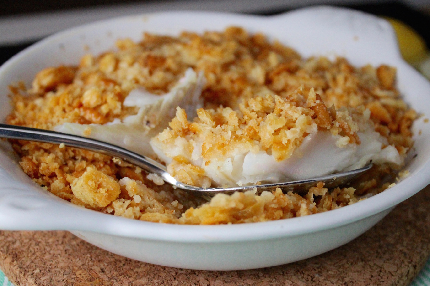 Baked Cod With Spoon