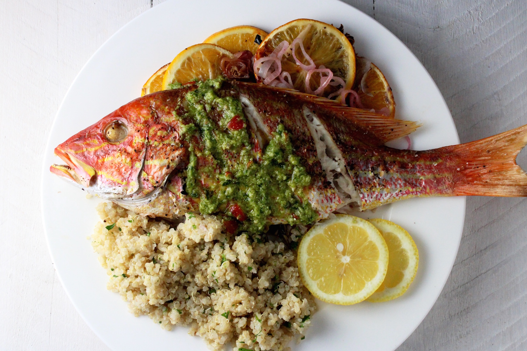 Whole Roasted or Grilled Red Snapper Recipe