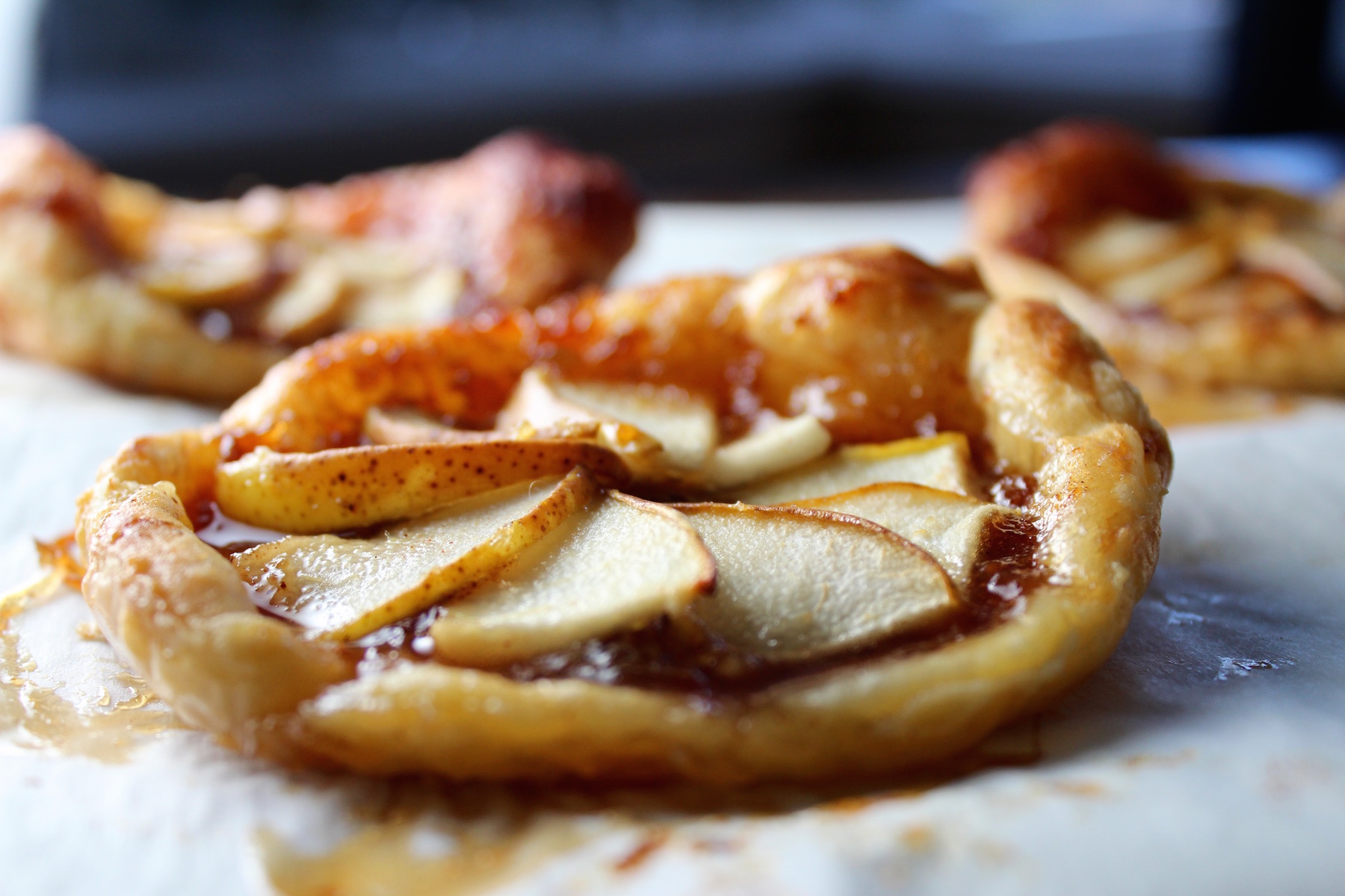 pear galette with fig jam
