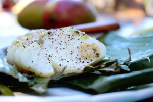 Ginger and Miso Black Cod in Banana Leaves