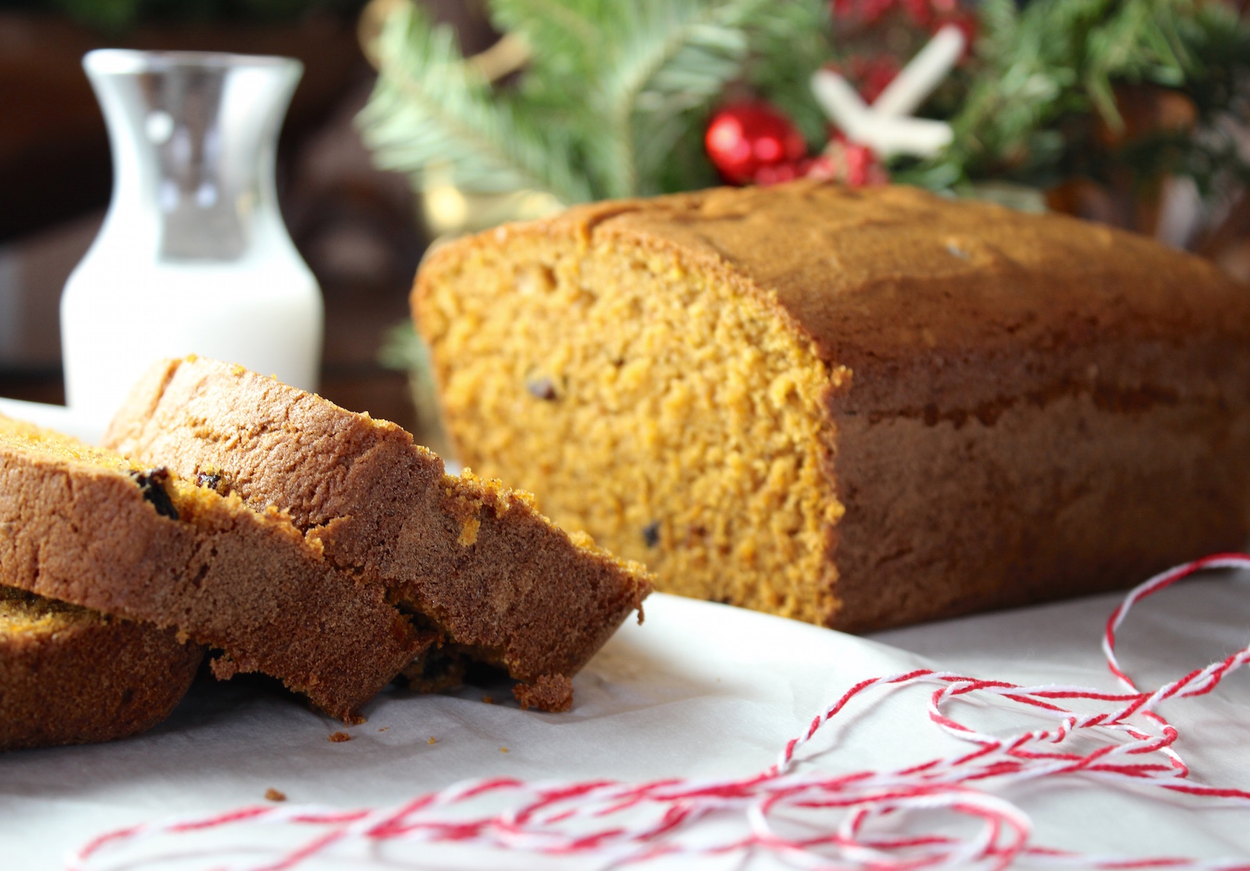 pumpkin bread with twine