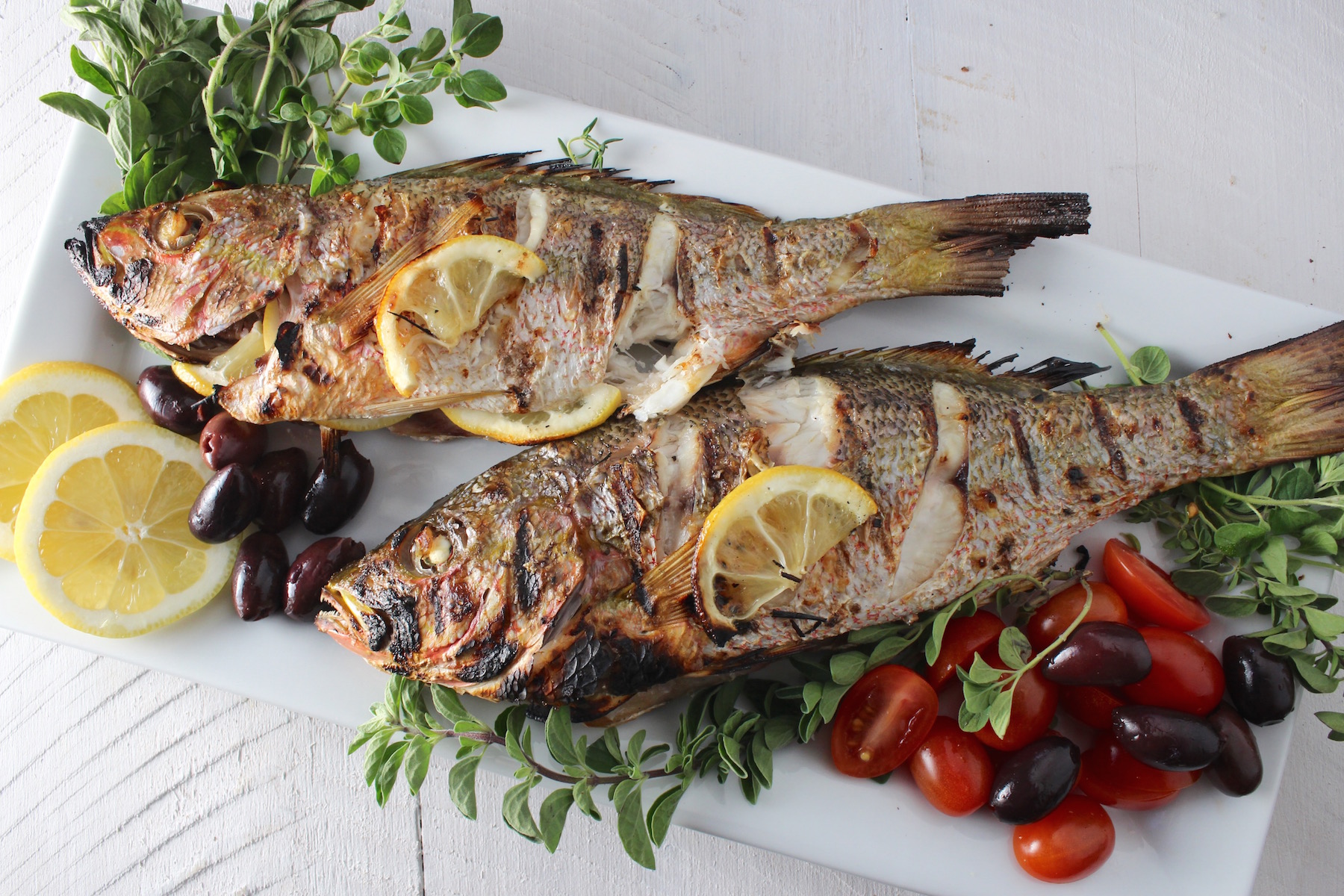 greek whole roasted snapper