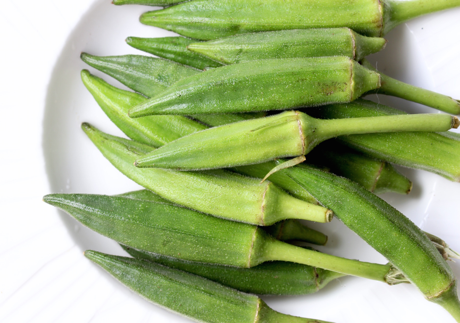 Fresh okra pods