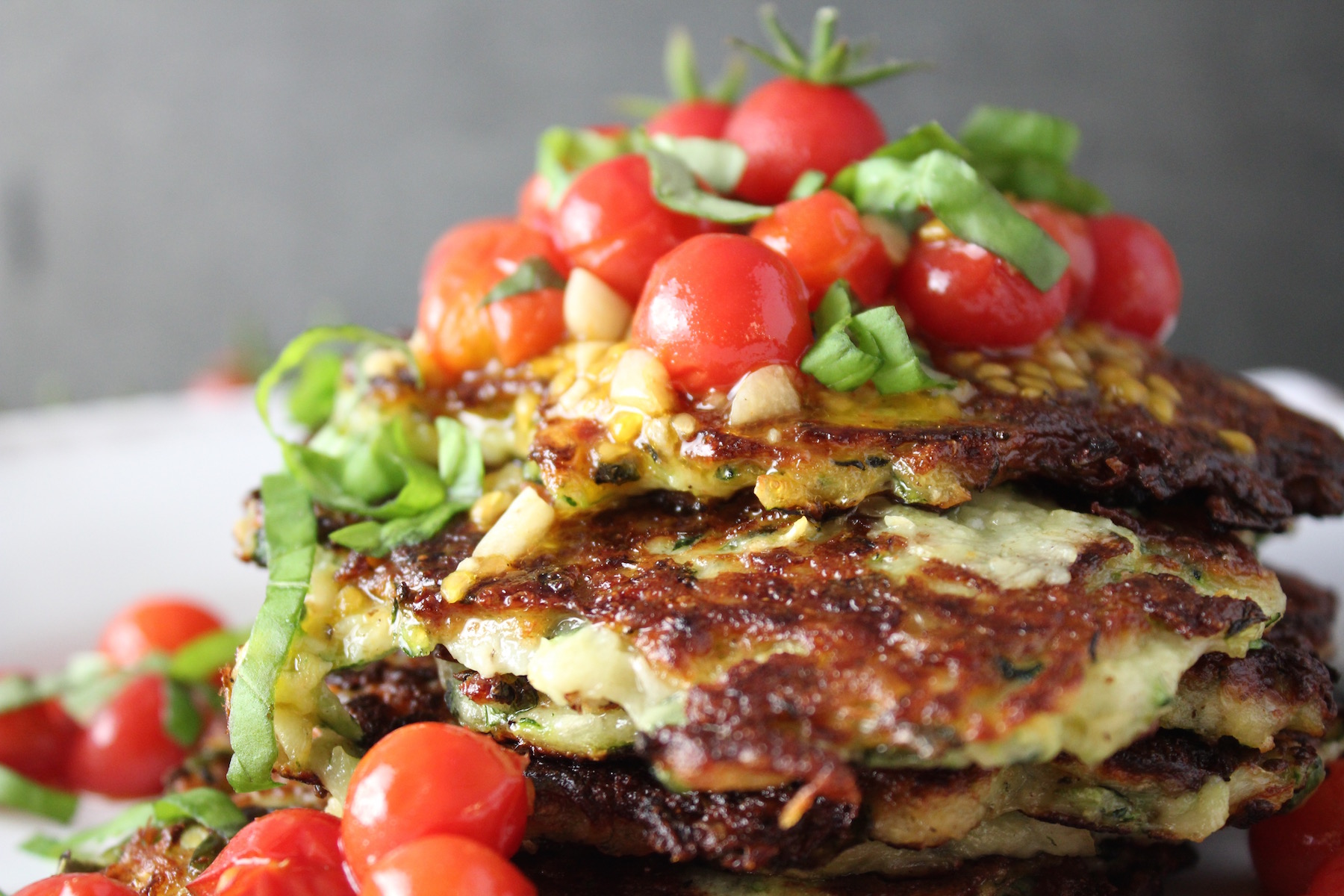 Zucchini Pancake with Tomato