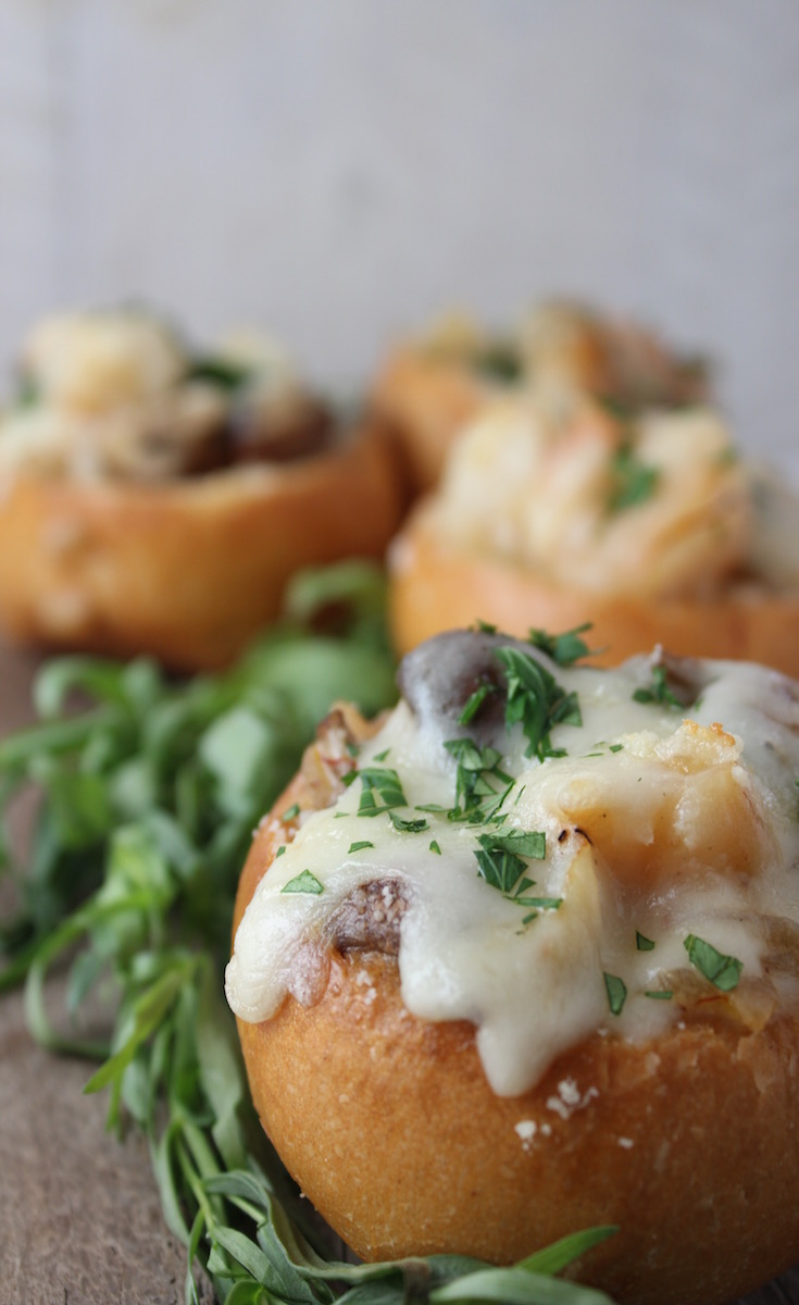 Seafood bread bowl tarragon and saffron