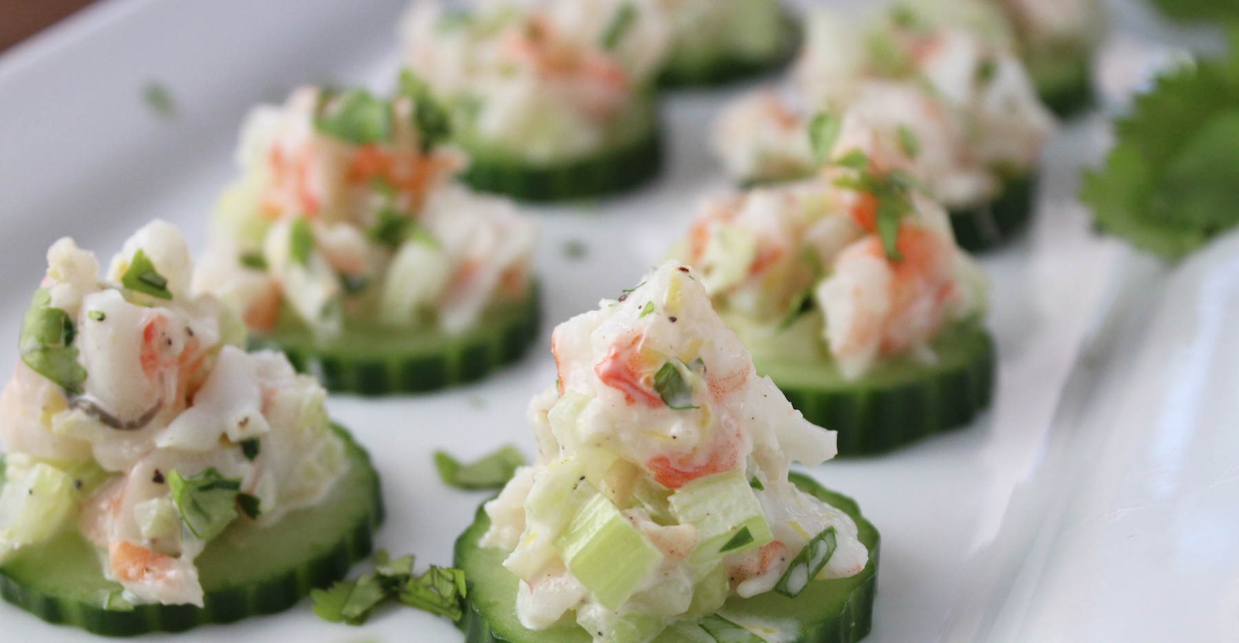 Shrimp Salad on Cuke