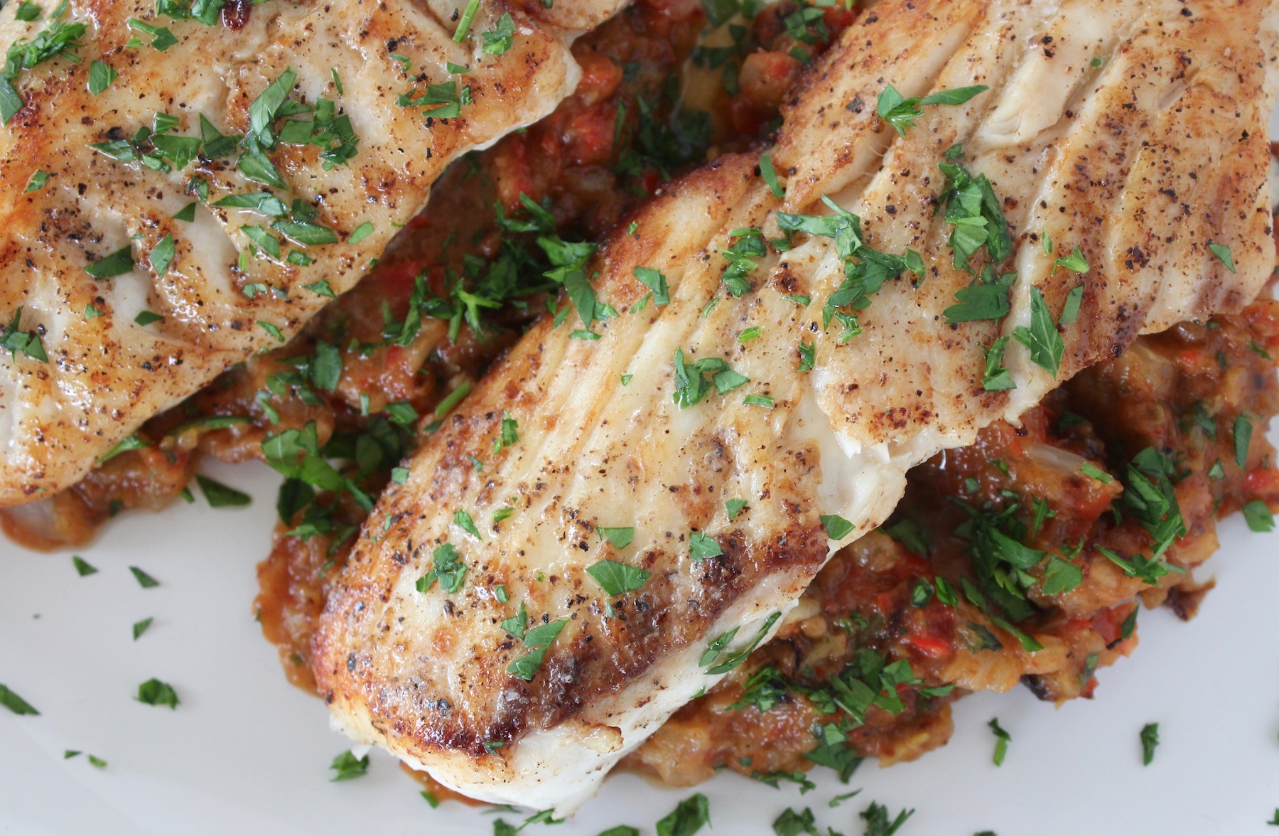 Seared Red Snapper with Roasted Veggies