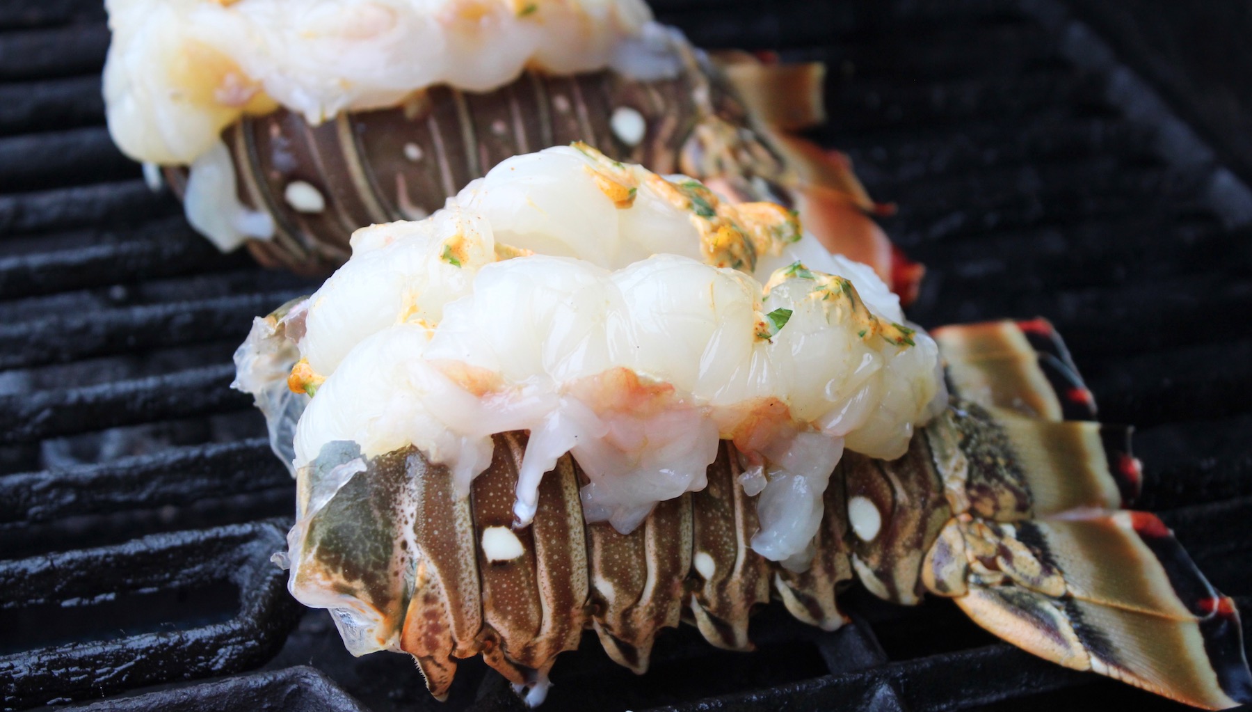 Grilled Lobster Tails with Sriracha Butter - Fifteen Spatulas