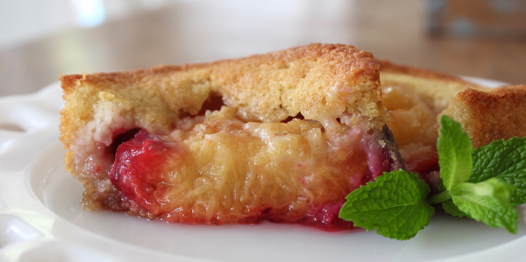 Oven Roasted Plum Cake on plate