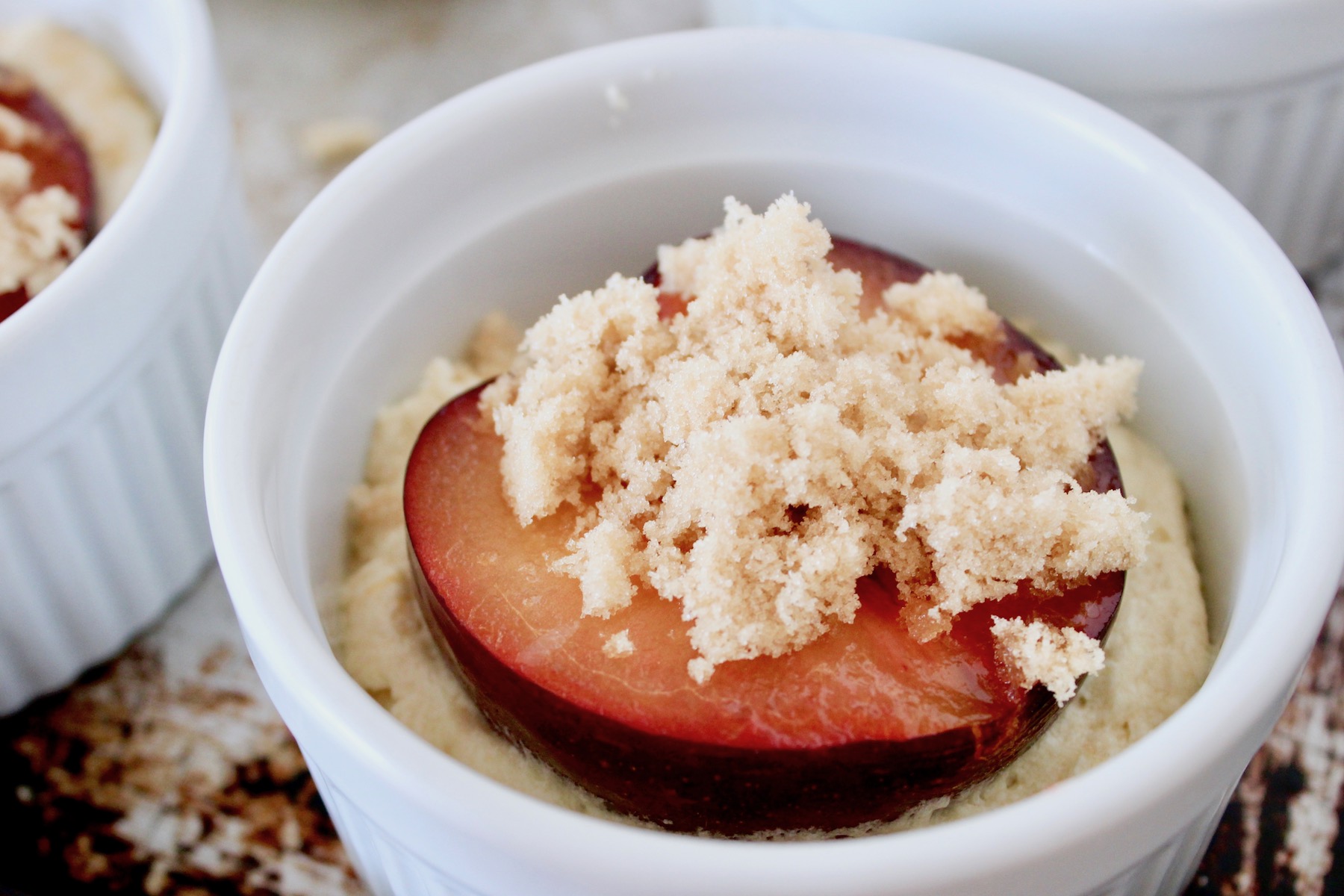 Plum Cakes in ramekins