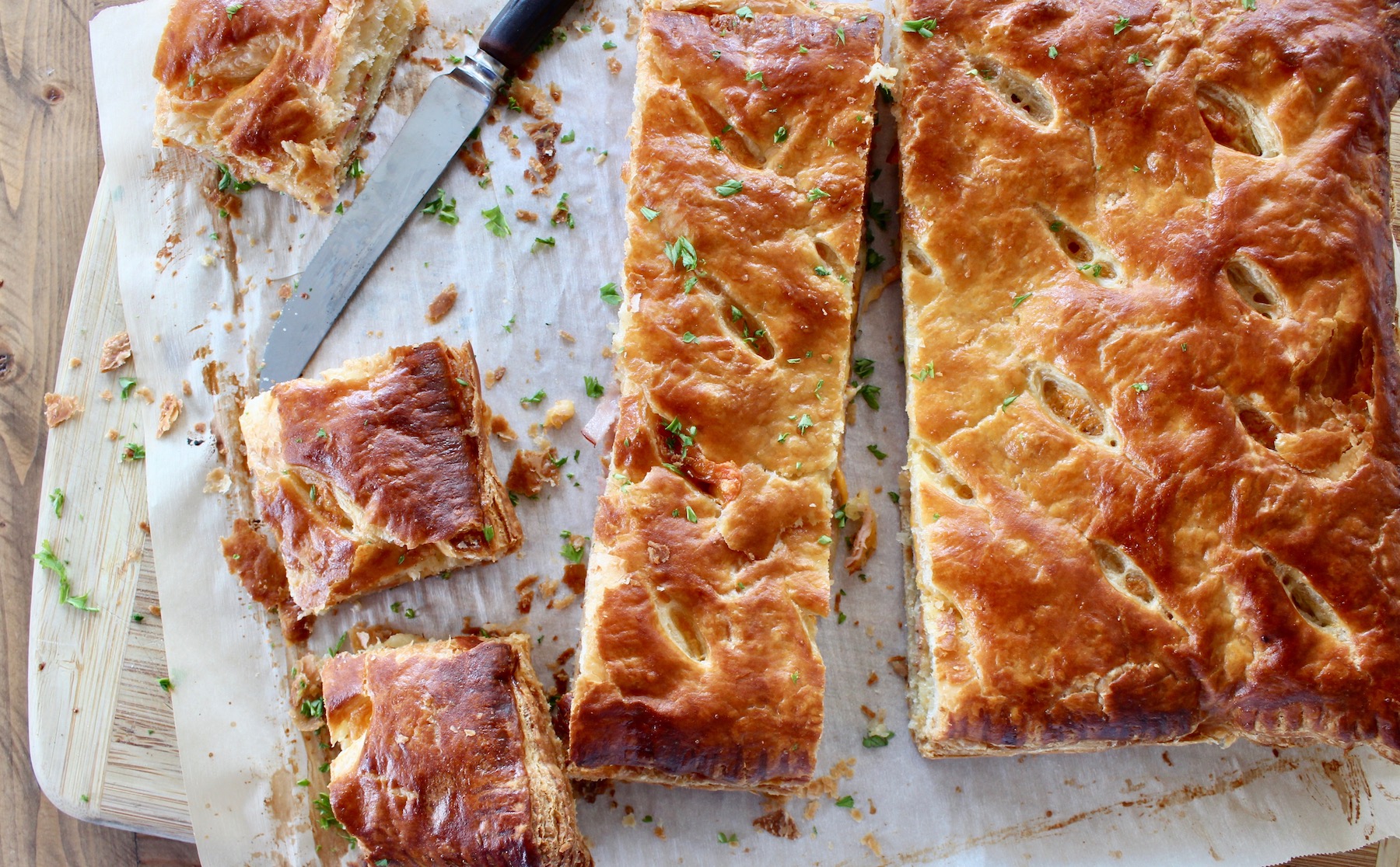 Ham and Cheese Puff Pastry - Everyday Delicious