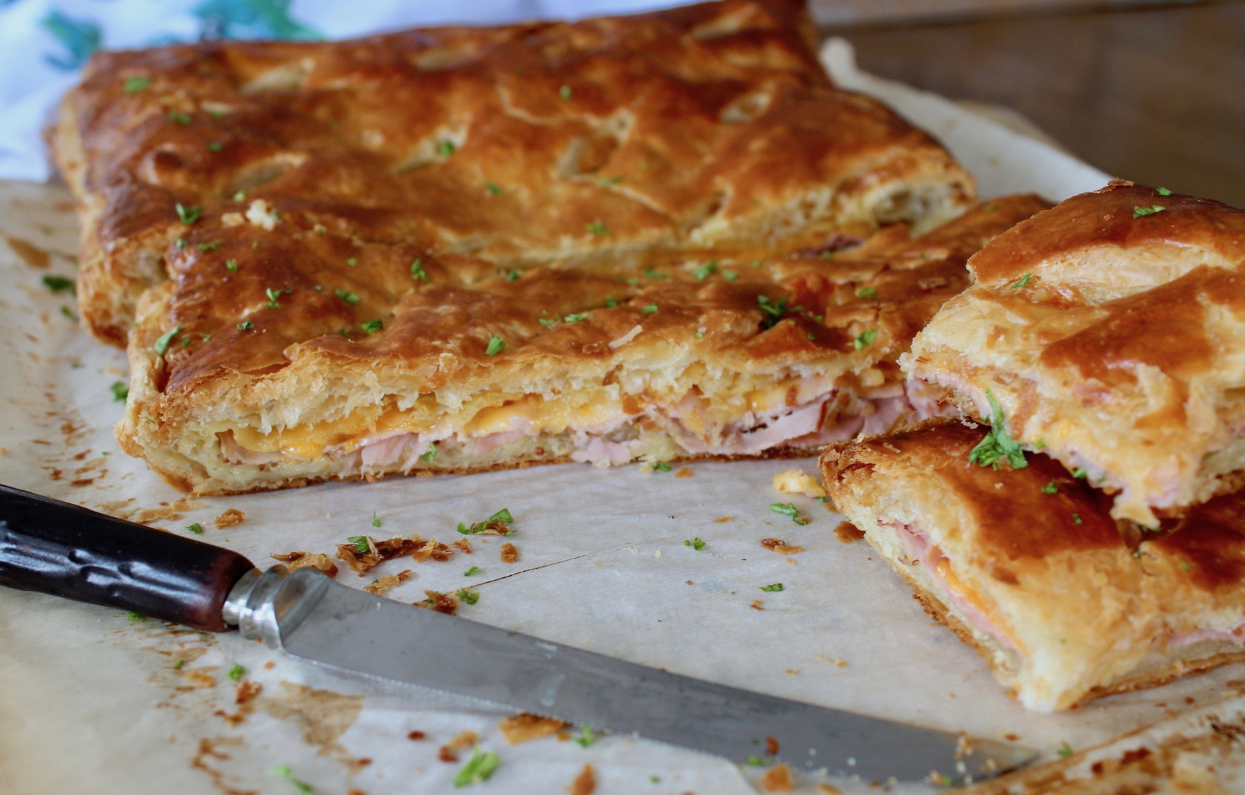 Ham and cheese pastries, I hope they are as good as they look and