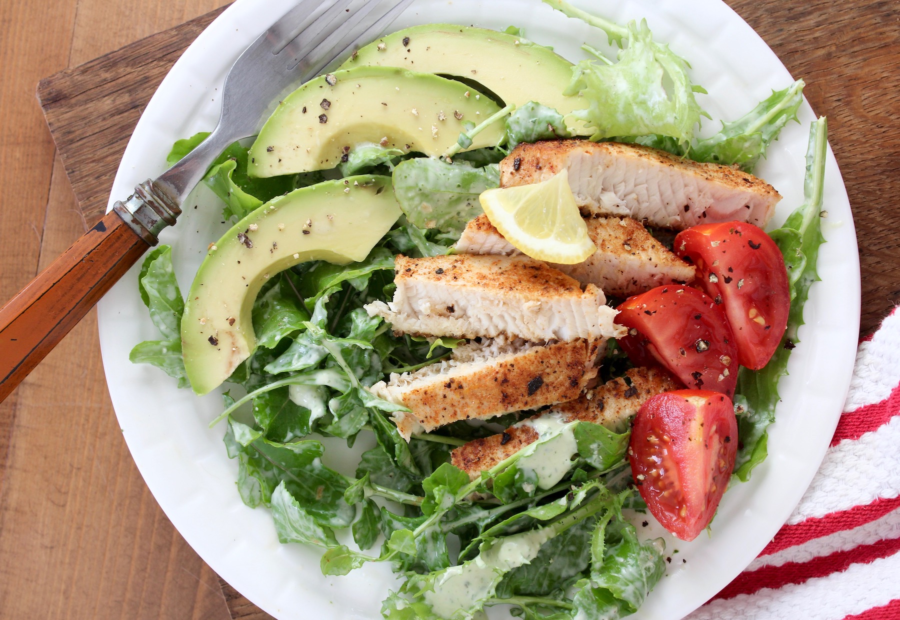 Wahoo salad with green goddess