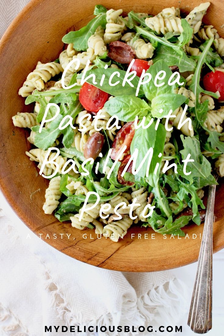 Chickpea Pasta with Basil Mint Pesto