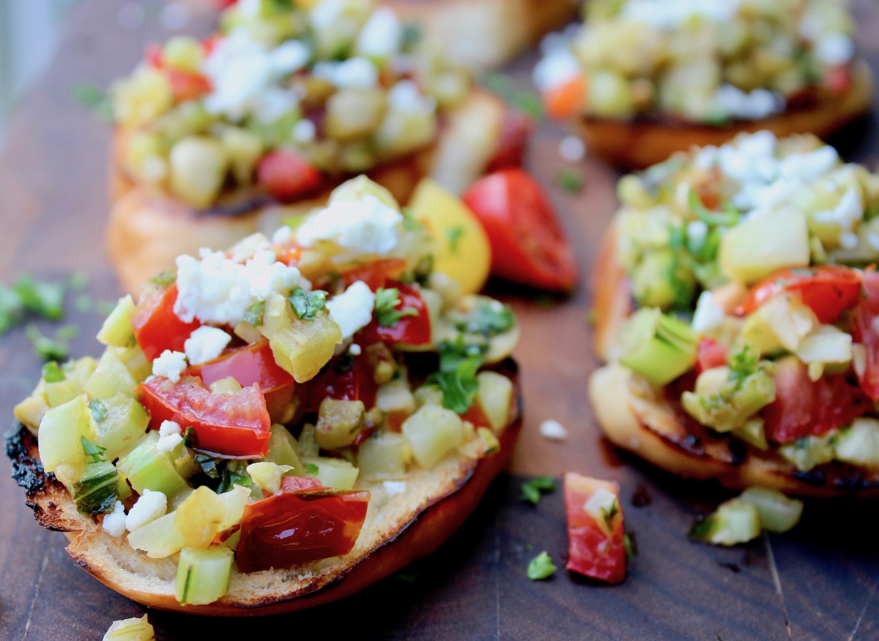 kale and broccoli bruschetta