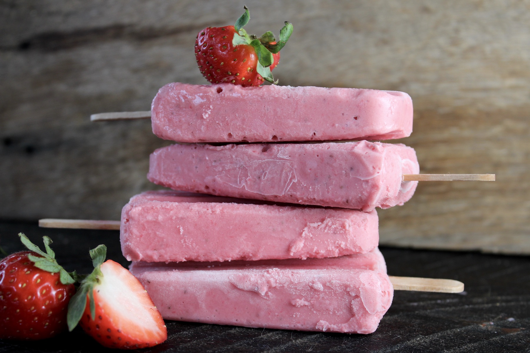 Strawberry Banana Yogurt Popsicles